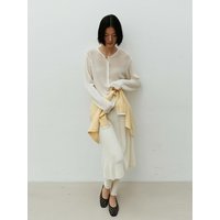 Linen Button Long Dress Cream