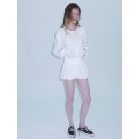 POINTELLE ZIP-UP HOODIE [WHITE]