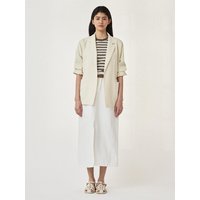 NICE CLAUP Asymmetric A-Line Long Denim Skirt NPWN
