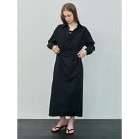 Wrap Shirt Dress [Black]