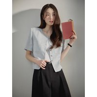 Tweed Short-sleeve Blazer