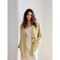 Suede Two-Button Blazer [Buttery Yellow]