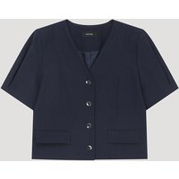 Linen Puff Sleeve Crop Blazer [DN] AWWJKP