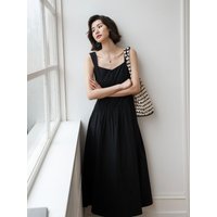 LS Slim Cotton Maxi Dress