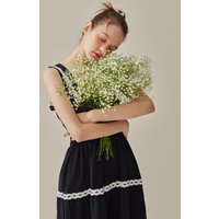 Lace Point Tiered Long Dress