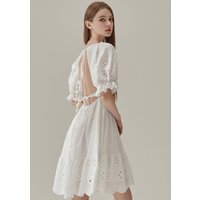 Lydia Perforated Backless Mini Dress