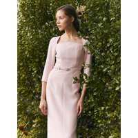 Tweed Square Midi Dress