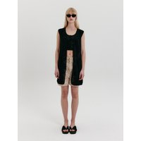 Lace Knit Mini Dress [Black]