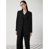Linen Blend Tailored Single Blazer [BK] CMSF
