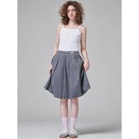 Balloon Denim Skirt [Grey]