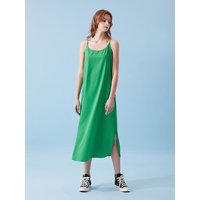 Long Slip Strap Sleeveless Printed Dress [Green]
