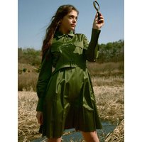 Front Pleated Shirt Dress
