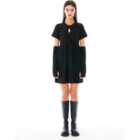 OW Warmer Sleeve One-piece Mini Dress [Black Pearl]