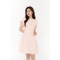 Cap-sleeve A-Line Mini Dress [Pink]