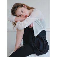 Sheer Ribbed Cardigan [White Foam]