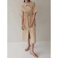 Selene Cutout Linen Midi Dress