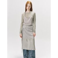 Halter Layered Wrap Dress [Khaki]