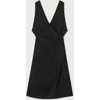 LAYERED SILKY LONG WRAP DRESS [BLACK]