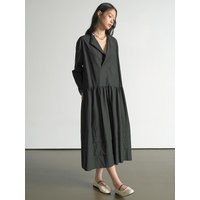 Shirt Long Dress [Black]
