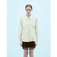 HEZE Oversized Trench Bomber Jacket [Buttery Yellow Cream]