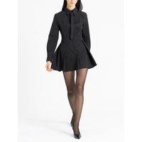 Curve pleats tie mini dress [black]