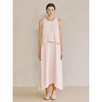 Sleeveless Peplum Long Dress [Pink]