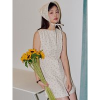 Carina Button One-Piece Mini Dress Set [FLOWER]