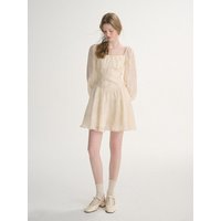 Haze Square Neck Mini Dress [Cream]