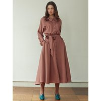 katiacho Petal Collar Flare Dress [Pink]