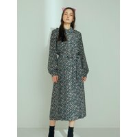 katiacho Black Label Pleats Flower Dress [Black]