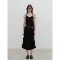 Halter Neck Strap Maxi Dress [Black]