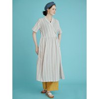 Wrap Quarter Length Stripe Dress Rainbow TRB