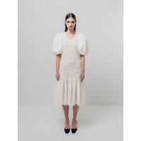 SMOCKED MIDI DRESS [WHITE]