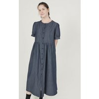 Puff Sleeve Quarter Length Dress Denim [Indigo] DID