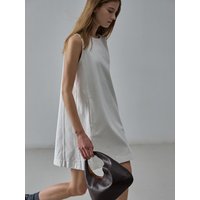 Denim Sleeveless Dress [Clean White]