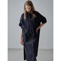 Cotton Shirt Dress [Navy]