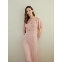 Empire Wrap Dress [Light Pink]
