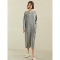 Pocket Long Sleeve Dress [Melange Grey]