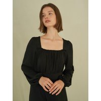 Square Frill Dress [Black]