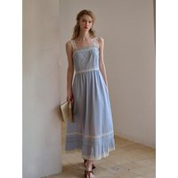 SR Stitching Lace Slip Dress