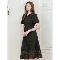 Chiffon Collar Midi Dress LGWOP