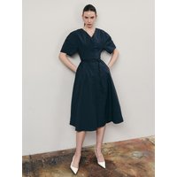 Raglan Pin-tuck Flare Dress YROP [navy]