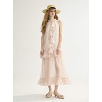 Natalie Ruffle Long Maxi Dress