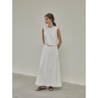 Linen Sleeveless Dress [Ivory]