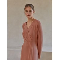 Cozy Wrap Slit Dress [Pink Rose]