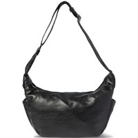 Faux Leather Hobo Crossbody Bag [BLACK, BROWN, SILVER]