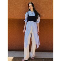 Striped Sleeve Shirt Maxi Dress NEWMO