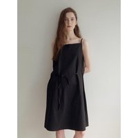 Linen Sleeveless Dress Black