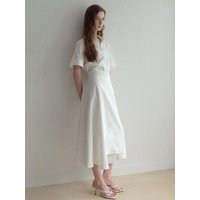 Linen Snap Kara Dress WHITE