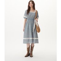Square Neck Lace Trimming Dress PRWO